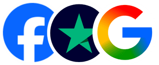 Facebook, Trustpilot and Google